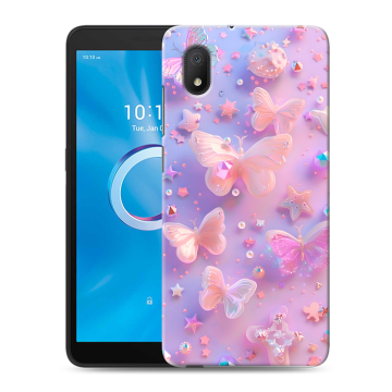 Силиконовый чехол на Alcatel 1A (2020) с принтом Бабочки Силиконовый чехол на Alcatel 1A (2020) с принтом Бабочки