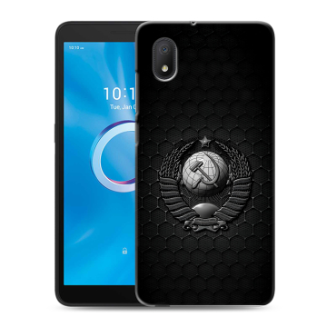 Силиконовый чехол на Alcatel 1A (2020) с принтом Герб Флаг СССР Силиконовый чехол на Alcatel 1A (2020) с принтом Герб Флаг СССР
