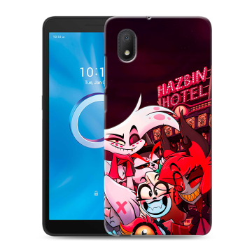 Силиконовый чехол на Alcatel 1A (2020) с принтом Hazbin Hotel Отель Хазбин