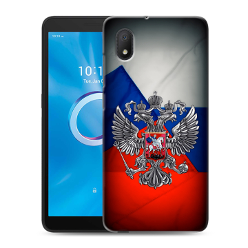 Силиконовый чехол на Alcatel 1A (2020) с принтом Флаг России