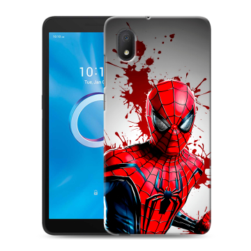 Силиконовый чехол на Alcatel 1A (2020) с принтом Spiderman Человек паук