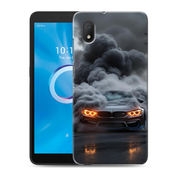 Силиконовый чехол на Alcatel 1A (2020) с принтом BMW БМВ Силиконовый чехол на Alcatel 1A (2020) с принтом BMW БМВ