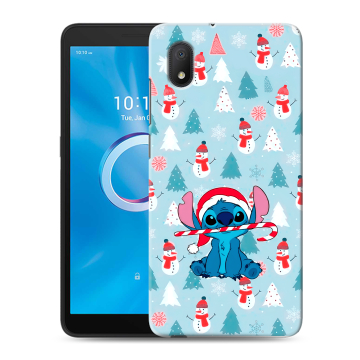 Силиконовый чехол на Alcatel 1A (2020) с принтом Стич Новый год