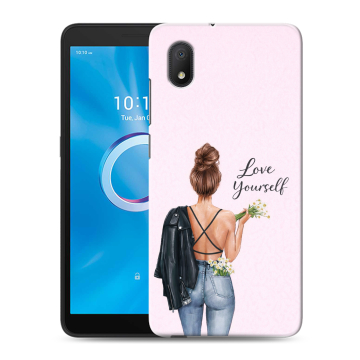 Силиконовый чехол на Alcatel 1A (2020) с принтом женский