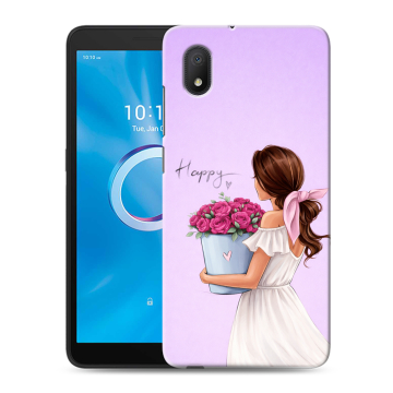 Силиконовый чехол на Alcatel 1A (2020) с принтом женский