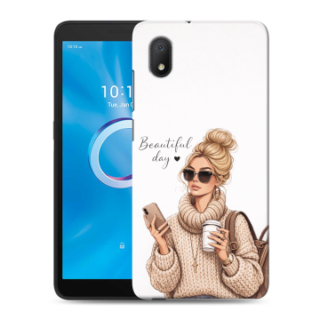 Силиконовый чехол на Alcatel 1A (2020) с принтом женский