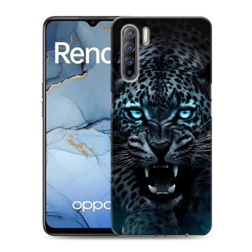 Силиконовый чехол на OPPO Reno3 с принтом Темный леопард Силиконовый чехол на OPPO Reno3 с принтом Темный леопард