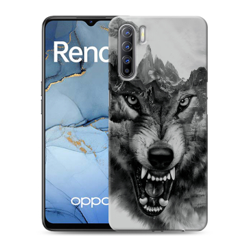 Силиконовый чехол на OPPO Reno3 с принтом Волк Силиконовый чехол на OPPO Reno3 с принтом Волк