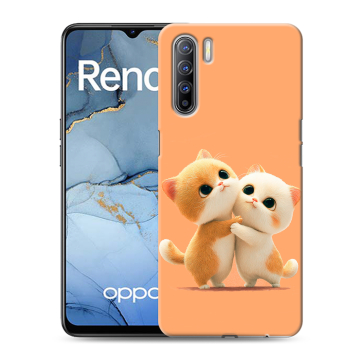 Силиконовый чехол на OPPO Reno3 с принтом Милые котики Силиконовый чехол на OPPO Reno3 с принтом Милые котики