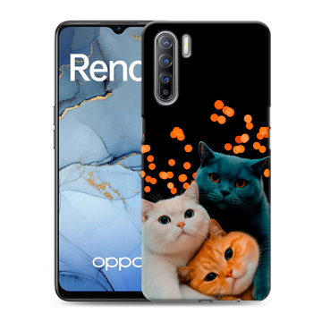 Силиконовый чехол на OPPO Reno3 с принтом Кошки Силиконовый чехол на OPPO Reno3 с принтом Кошки