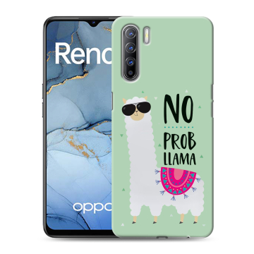 Силиконовый чехол на OPPO Reno3 с принтом Лама Силиконовый чехол на OPPO Reno3 с принтом Лама
