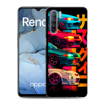 Силиконовый чехол на OPPO Reno3 с принтом Гоночные машины