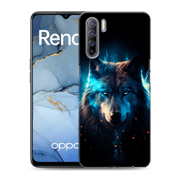 Силиконовый чехол на OPPO Reno3 с принтом Волк ночной Силиконовый чехол на OPPO Reno3 с принтом Волк ночной