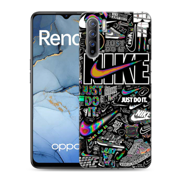 Силиконовый чехол на OPPO Reno3 с принтом Найк Силиконовый чехол на OPPO Reno3 с принтом Найк