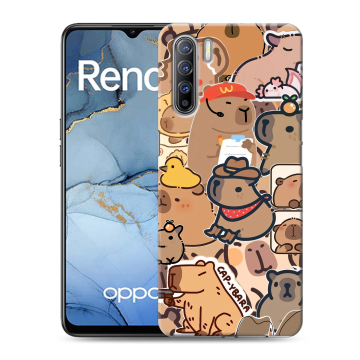 Силиконовый чехол на OPPO Reno3 с принтом капибара