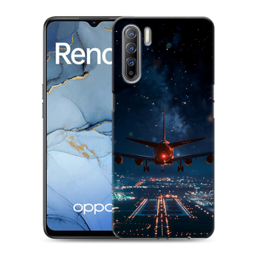 Силиконовый чехол на OPPO Reno3 с принтом самолет Силиконовый чехол на OPPO Reno3 с принтом самолет