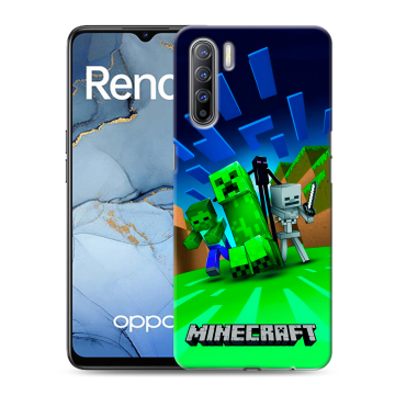 Силиконовый чехол на OPPO Reno3 с принтом Майнкрафт Силиконовый чехол на OPPO Reno3 с принтом Майнкрафт