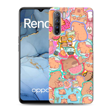 Силиконовый чехол на OPPO Reno3 с принтом капибары