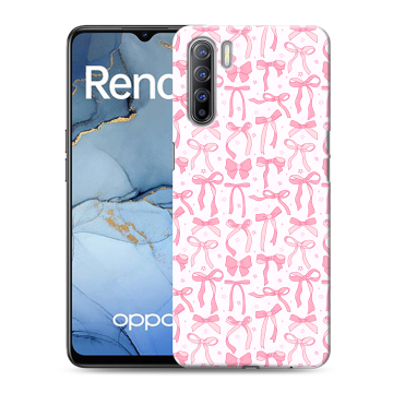 Силиконовый чехол на OPPO Reno3 с принтом Розовые бантики