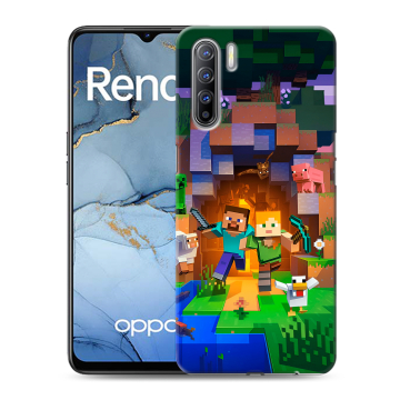 Силиконовый чехол на OPPO Reno3 с принтом Майнкрафт Minecraft Силиконовый чехол на OPPO Reno3 с принтом Майнкрафт Minecraft
