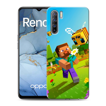 Силиконовый чехол на OPPO Reno3 с принтом Майнкрафт Minecraft Силиконовый чехол на OPPO Reno3 с принтом Майнкрафт Minecraft
