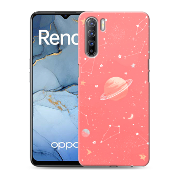Силиконовый чехол на OPPO Reno3 с принтом Розовый космос Силиконовый чехол на OPPO Reno3 с принтом Розовый космос