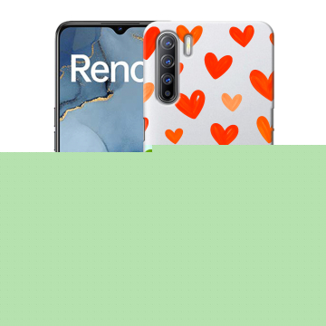 Силиконовый чехол на OPPO Reno3 с принтом Сердечки Силиконовый чехол на OPPO Reno3 с принтом Сердечки
