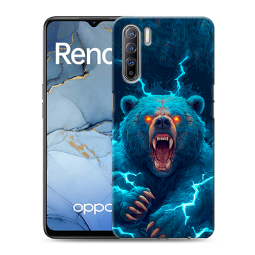 Силиконовый чехол на OPPO Reno3 с принтом Медведь Силиконовый чехол на OPPO Reno3 с принтом Медведь
