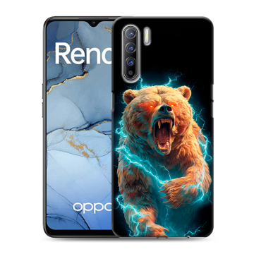 Силиконовый чехол на OPPO Reno3 с принтом Медведь Силиконовый чехол на OPPO Reno3 с принтом Медведь