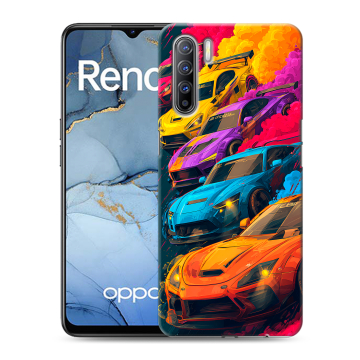 Силиконовый чехол на OPPO Reno3 с принтом Тачки Силиконовый чехол на OPPO Reno3 с принтом Тачки