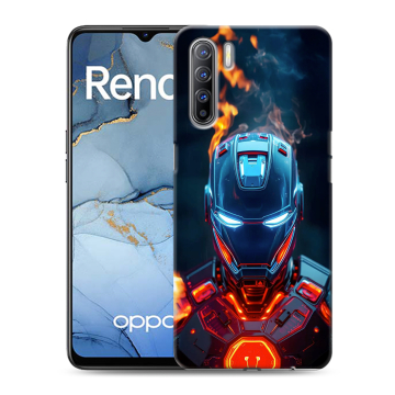 Силиконовый чехол на OPPO Reno3 с принтом IronMan Железный человек