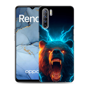 Силиконовый чехол на OPPO Reno3 с принтом Медведь Силиконовый чехол на OPPO Reno3 с принтом Медведь