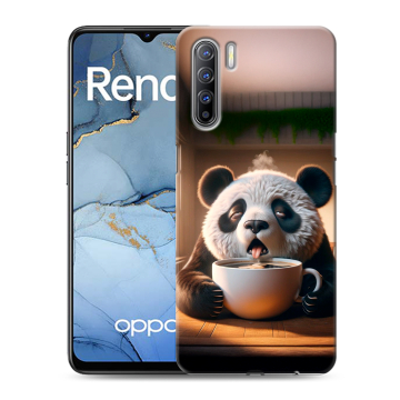 Силиконовый чехол на OPPO Reno3 с принтом смешная панда Силиконовый чехол на OPPO Reno3 с принтом смешная панда
