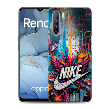 Силиконовый чехол на OPPO Reno3 с принтом Nike Найк