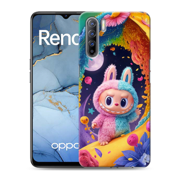 Силиконовый чехол на OPPO Reno3 с принтом Labubu Лабубу