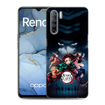 Силиконовый чехол на OPPO Reno3 с принтом Demon Slayer Клинок рассекающий демонов