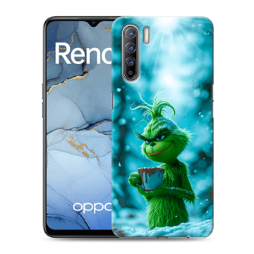 Силиконовый чехол на OPPO Reno3 с принтом Новый год гринч Силиконовый чехол на OPPO Reno3 с принтом Новый год гринч