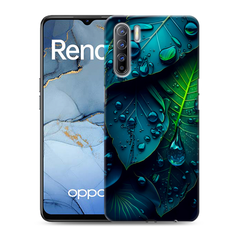 Силиконовый чехол на OPPO Reno3 с принтом Листья Силиконовый чехол на OPPO Reno3 с принтом Листья