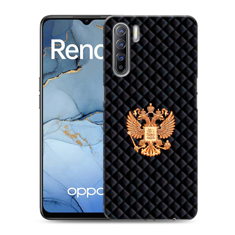 Силиконовый противоударный чехол на OPPO Reno3 с принтом Герб России принт Силиконовый противоударный чехол на OPPO Reno3 с принтом Герб России принт