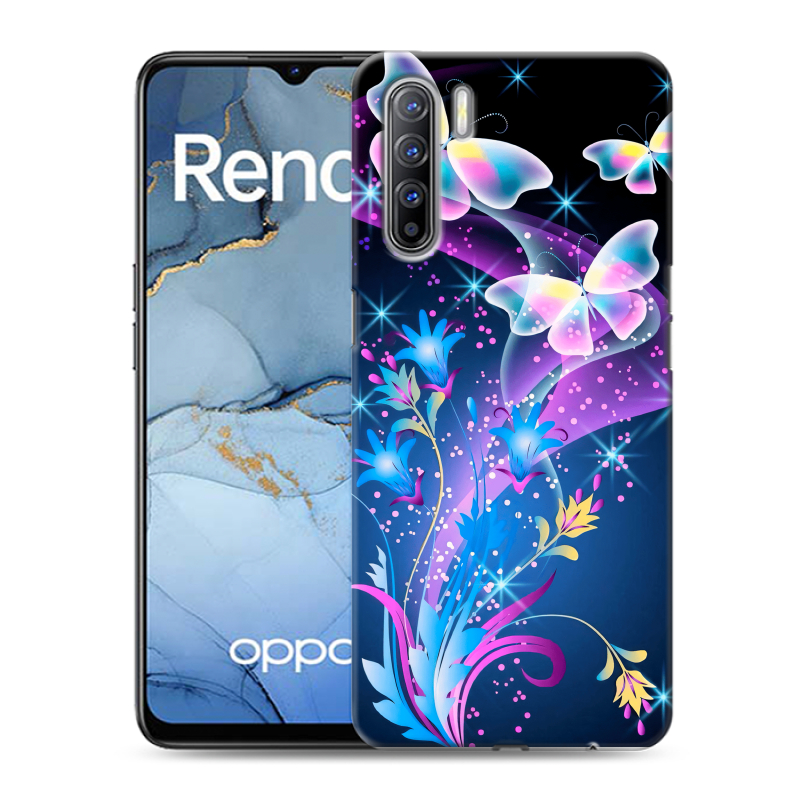 Силиконовый чехол на OPPO Reno3 с принтом Бабочки Силиконовый чехол на OPPO Reno3 с принтом Бабочки