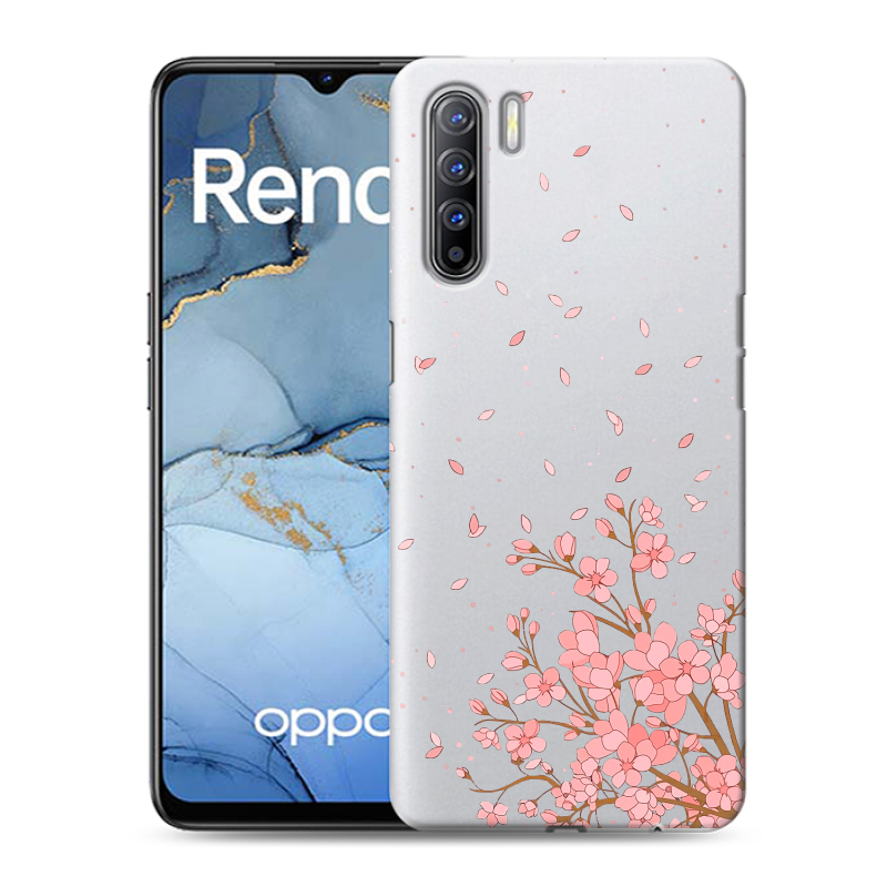 Силиконовый противоударный чехол на OPPO Reno3 с принтом Ветка сакуры Силиконовый противоударный чехол на OPPO Reno3 с принтом Ветка сакуры