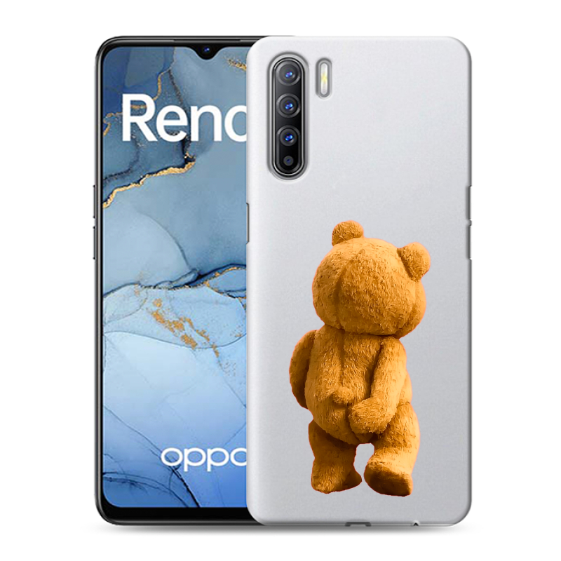 Силиконовый противоударный чехол на OPPO Reno3 с принтом Медведь Силиконовый противоударный чехол на OPPO Reno3 с принтом Медведь
