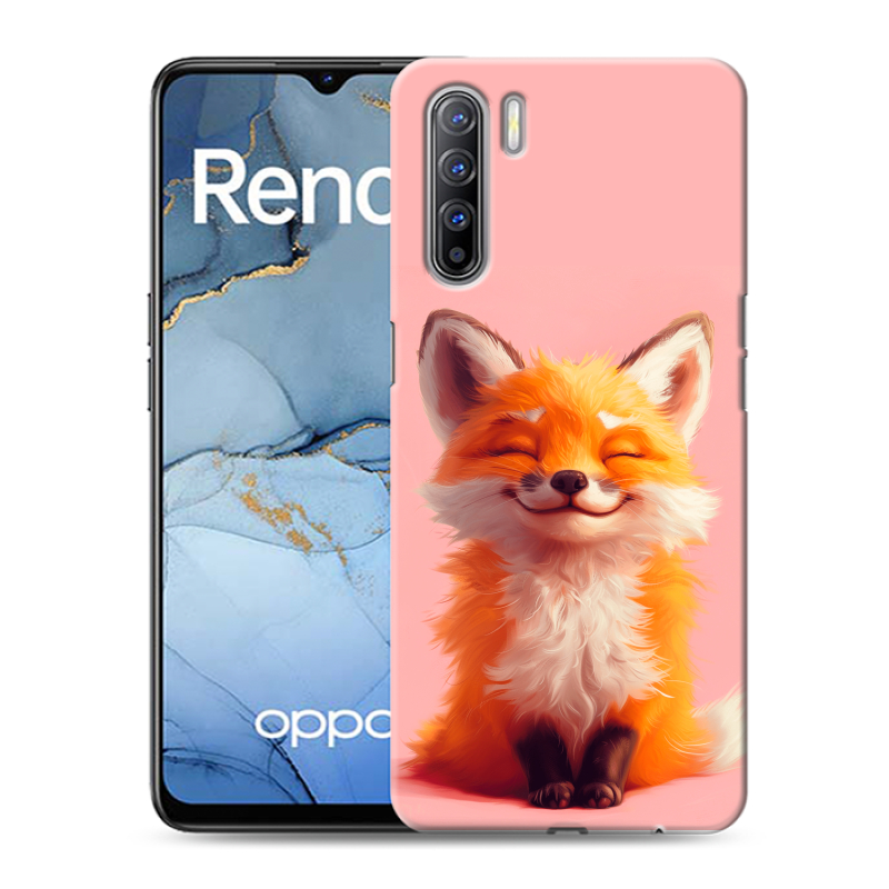 Силиконовый чехол на OPPO Reno3 с принтом милая лиса Силиконовый чехол на OPPO Reno3 с принтом милая лиса