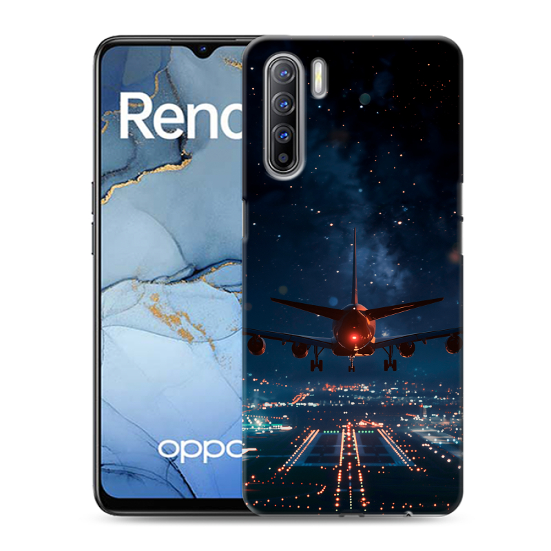 Силиконовый чехол на OPPO Reno3 с принтом самолет Силиконовый чехол на OPPO Reno3 с принтом самолет