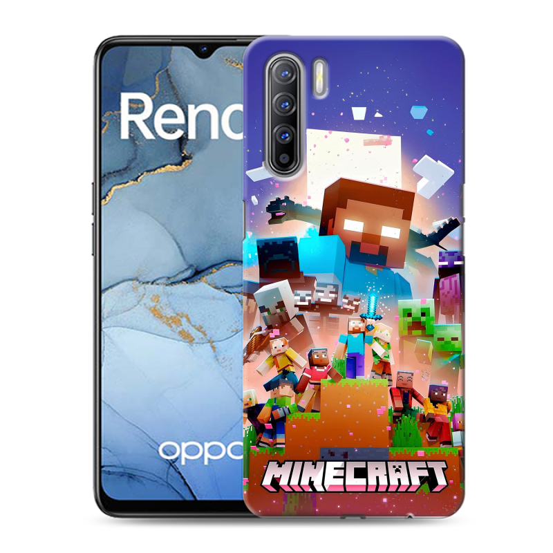Силиконовый чехол на OPPO Reno3 с принтом Майнкрафт Minecraft Силиконовый чехол на OPPO Reno3 с принтом Майнкрафт Minecraft