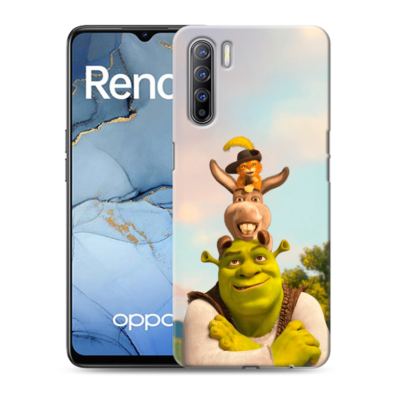 Силиконовый противоударный чехол на OPPO Reno3 с принтом Шрек Shrek Силиконовый противоударный чехол на OPPO Reno3 с принтом Шрек Shrek