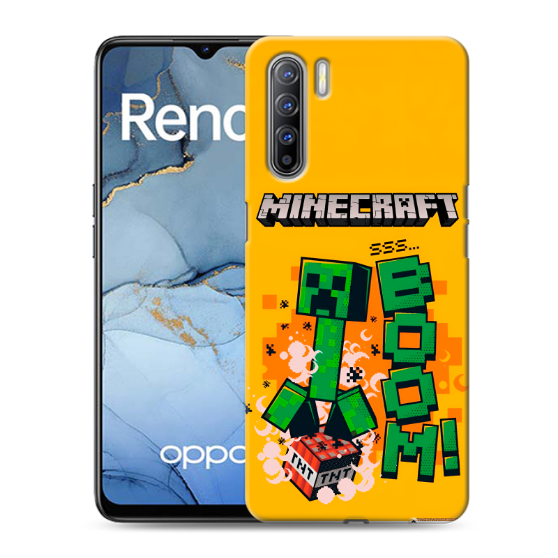 Силиконовый чехол на OPPO Reno3 с принтом Майнкрафт Minecraft Силиконовый чехол на OPPO Reno3 с принтом Майнкрафт Minecraft