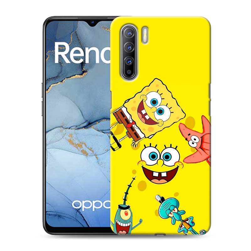 Силиконовый противоударный чехол на OPPO Reno3 с принтом Спанч боб Спанчбоб Силиконовый противоударный чехол на OPPO Reno3 с принтом Спанч боб Спанчбоб