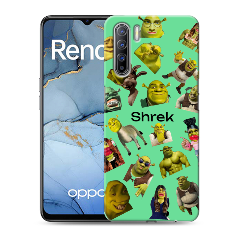 Силиконовый противоударный чехол на OPPO Reno3 с принтом Шрек Shrek Силиконовый противоударный чехол на OPPO Reno3 с принтом Шрек Shrek