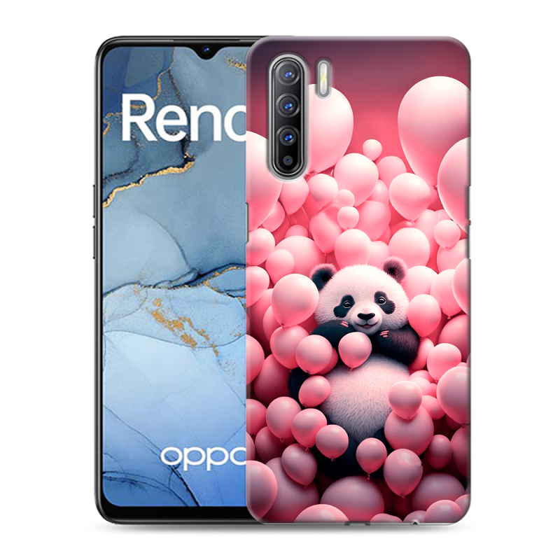 Силиконовый чехол на OPPO Reno3 с принтом Панда Силиконовый чехол на OPPO Reno3 с принтом Панда